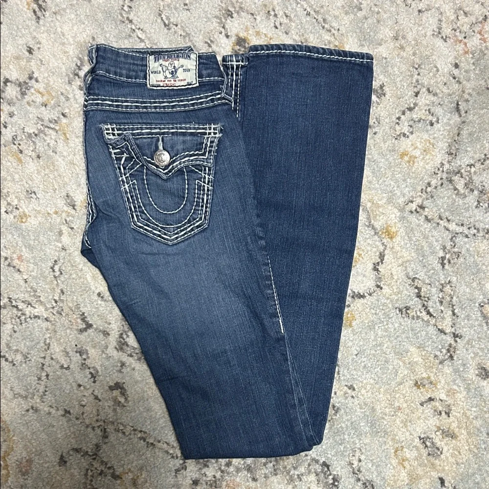 True Religion Dark Blue Straight Leg Jeans - Picture 2 of 3